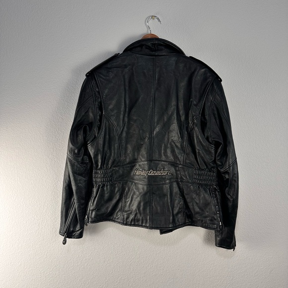 Harley-Davidson Black Leather Jacket Sz‎ M - Picture 6 of 8
